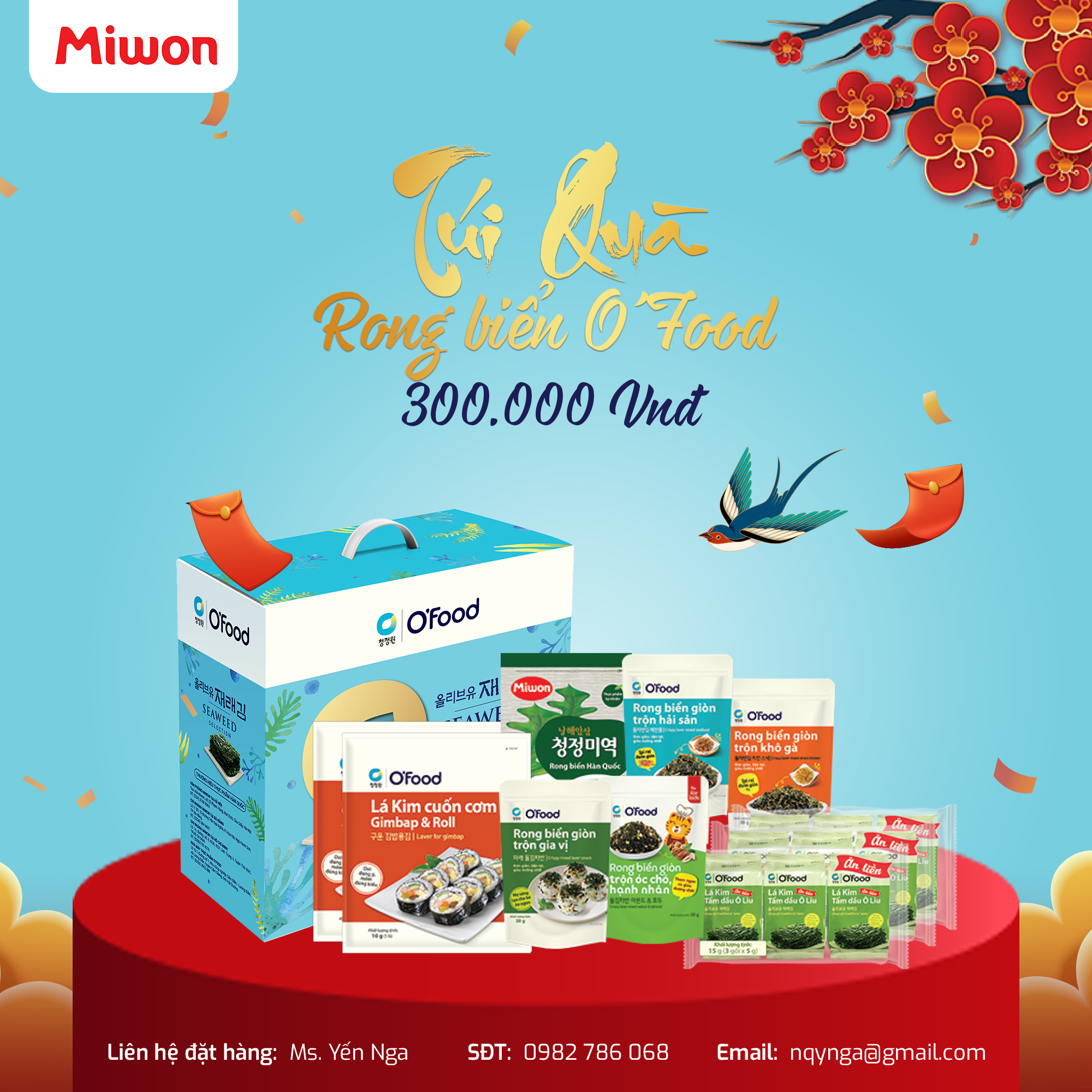 Hộp quà Tết rong biển O'food - Dinh dưỡng cho cả nhà