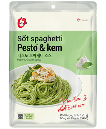 Sốt spaghetti Pesto và kem